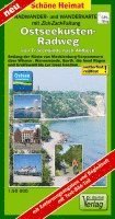 bokomslag Ostseeküsten-Radweg von Travemünde nach Ahlbeck 1:50 000 Radwander- und Wanderkarte mit Zick-Zack-Faltung