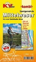 Mittelweser (Landesbergen, Stolzenau) mit Steinhuder Meer, KVplan, Radkarte/Wanderkarte/Stadtplan, 1:30.000 / 1:12.500 1