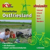 bokomslag Ostfriesland Freizeitatlas (ganze ostfriesische Halbinsel) - Spiralbindung, KVplan, Radkarte/Freizeitkarte, 1:60.000