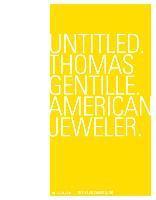 bokomslag Untitled. Thomas Gentille. American Jeweler.