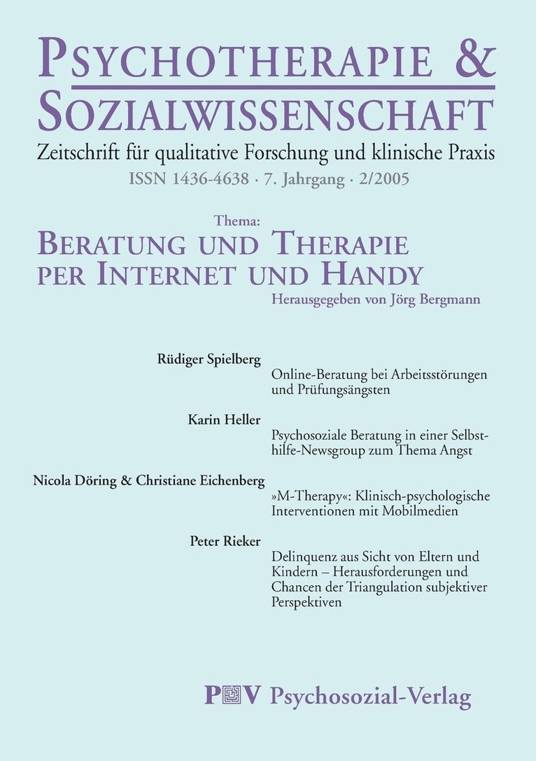 Psychotherapie & Sozialwissenschaft 2/2005