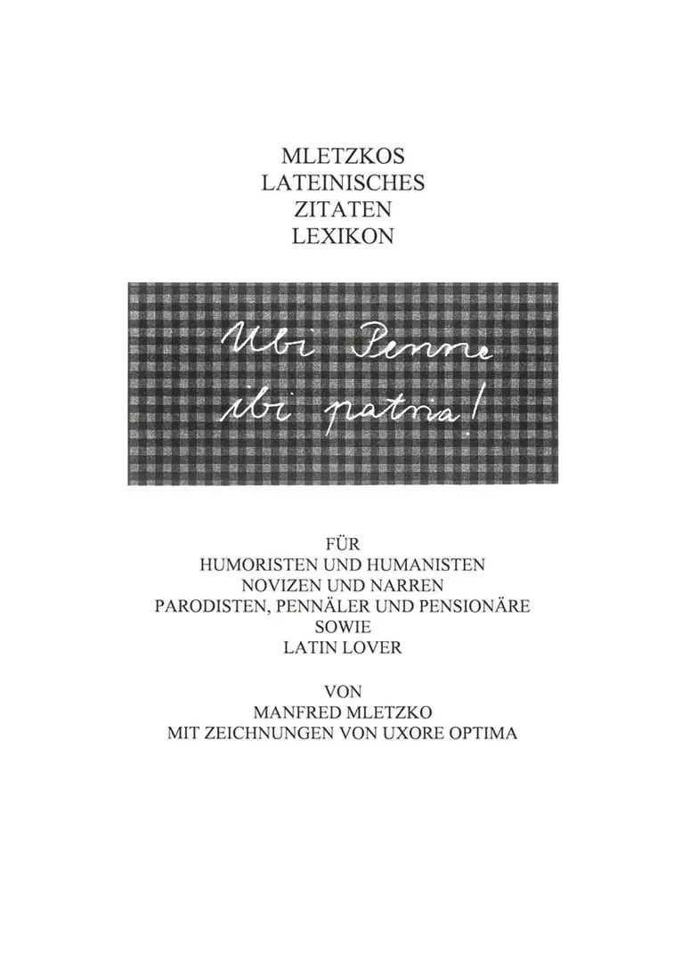 Manfred Mletzko - Ubi Penne, ibi patria, Häftad. Tillgänglighet: Lägg i varukorg