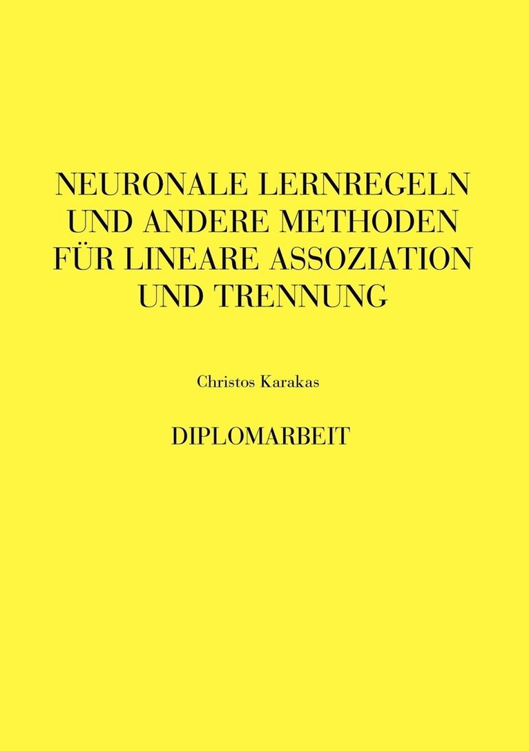 Neuronale Lernregeln und andere Methoden 1