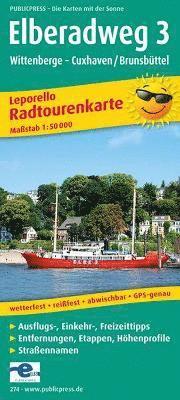 Elberadweg 3, Wittenberge - Cuxhaven/Brunsbuttel, cycle tour map 1:50,000 1