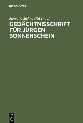 Joachim Jickeli, Peter Kreutz, Dieter Reuter - Gedächtnisschrift für Jürgen Sonnenschein, Inbunden
