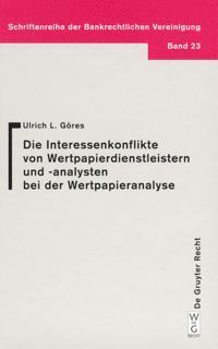 bokomslag Interessenkonflikte von Wertpapierdienstleistern und -analysten bei der Wertpapieranalyse