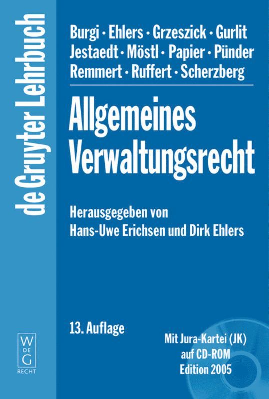 Hans-Uwe Erichsen, Dirk Ehlers, Martin Burgi, Bernd Grzeszick, Elke Gurlit, et al. - Allgemeines Verwaltungsrecht, Inbunden