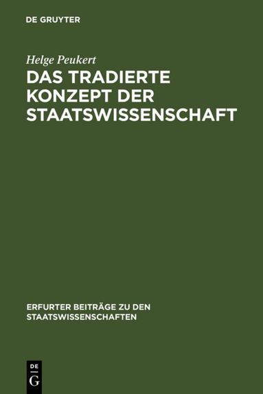 Helge Peukert - tradierte Konzept der Staatswissenschaft, Inbunden