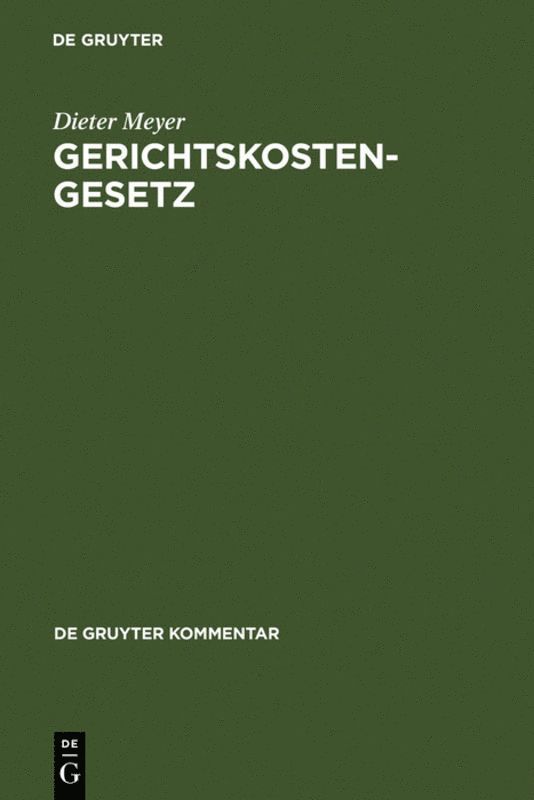 Gerichtskostengesetz 1