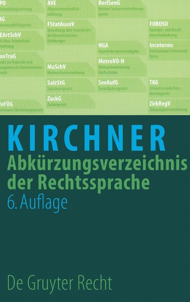 bokomslag Abkrzungsverzeichnis Der Rechtssprache