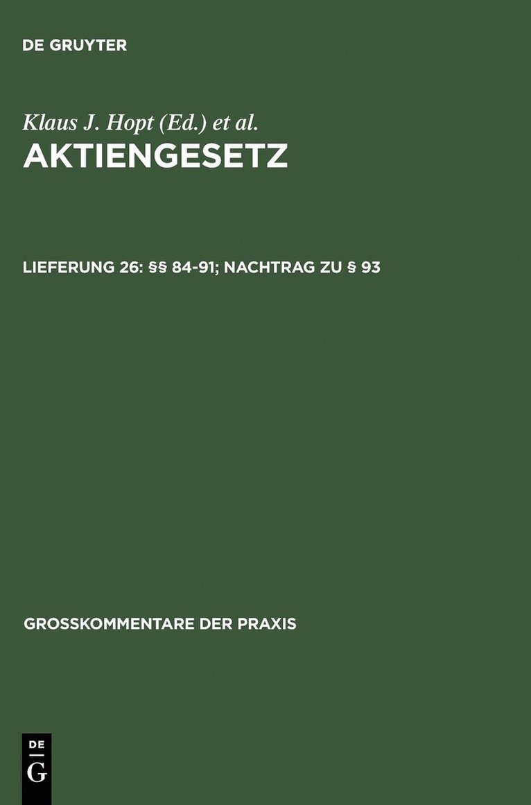 §§ 84-91; Nachtrag Zu § 93