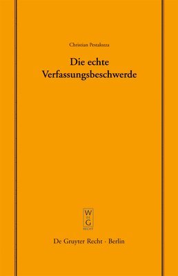bokomslag Die Echte Verfassungsbeschwerde