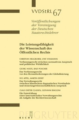 Christian Hillgruber, Uwe Volkmann, Georg Nolte, Ralf Poscher, Et Al - Leistungsfähigkeit der Wissenschaft des Öffentlichen Rechts, Inbunden
