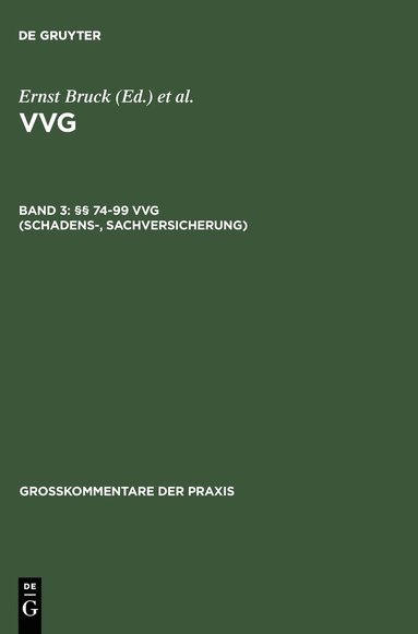 bokomslag §§ 74-99 Vvg