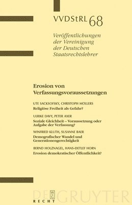 Ute Sacksofsky, Christoph Möllers, Ulrike Davy, Peter Axer, Et Al - Erosion von Verfassungsvoraussetzungen, Inbunden