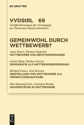 Anne Peters, Thomas Giegerich, Armin Hatje - Gemeinwohl durch Wettbewerb?, Inbunden