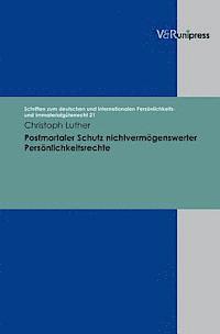 bokomslag Postmortaler Schutz Nichtvermogenswerter Personlichkeitsrechte