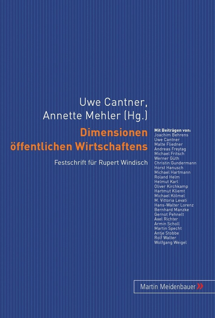Uwe Cantner, Annette Mehler - Dimensionen oeffentlichen Wirtschaftens, Inbunden