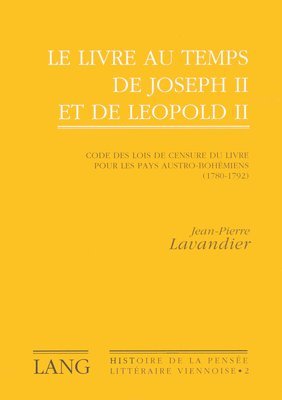 Le Livre Au Temps de Joseph II Et de Lopold II 1