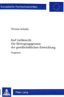 Thomas Schulze, Thomas Schulze - Die Bewegungsgesetze Der Gesellschaftlichen Entwicklung, Häftad