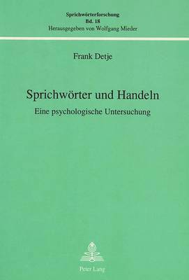 bokomslag Sprichwoerter Und Handeln