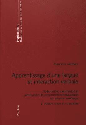 bokomslag Apprentissage d'une langue et interaction verbale