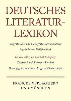 bokomslag Deutsches Literatur-Lexikon, Band 2, Bremer - Davidis