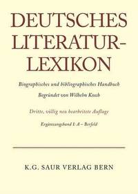 bokomslag Deutsches Literatur-Lexikon, Erganzungsband I, A - Bernfeld