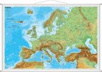 bokomslag Europa, physisch 1 : 7 500 000. Wandkarte Kleinformat mit Metallstäben