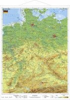 bokomslag Deutschland, physisch 1 : 1 100 000. Wandkarte Kleinformat mit Metallstäben