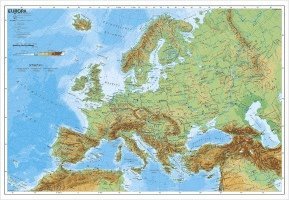 Europa, physisch 1 : 7 500 000. Wandkarte Kleinformat ohne Metallstäbe 1