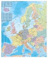 Europa Organisationskarte 1 : 3 600 000. Wandkarte Großformat mit Metallstäben 1