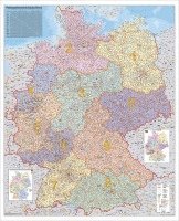 bokomslag Deutschland Postleitzahlenkarte 1 : 750 000. Wandkarte Grossformat ohne Metallstäbe