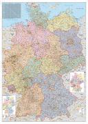 bokomslag Orga-Karte Deutschland 1 : 750 000. Wandkarte Großformat ohne Metallstäbe