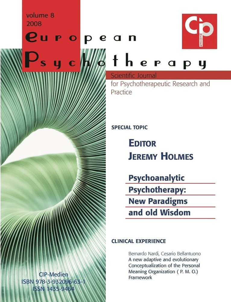 European Psychotherapy Vol. 8 1