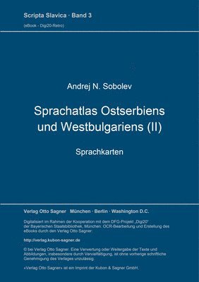 Sprachatlas Ostserbiens Und Westbulgariens (Ii) 1
