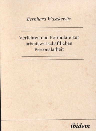 bokomslag Verfahren und Formulare zur arbeitswirtschaftlichen Personalarbeit