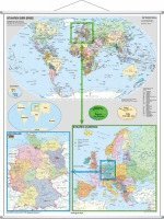 bokomslag Deutschland und Europa in der Welt politisch. Wandkarte Großformat mit Metallstäben