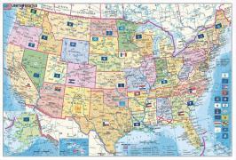 USA Bundesstaaten mit Postleitzahlen 1:12000000 1