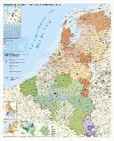 Benelux-Länder Postleitzahlen. Wandkarte Poster 1