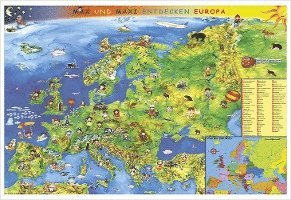Kindereuropakarte. Wandkarte Poster 1