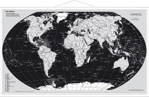 Weltkarte Silberedition. Wandkarte 1