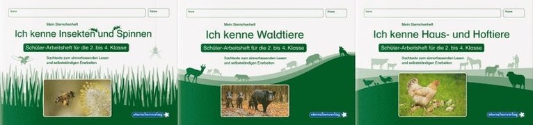 Ich kenne Waldtiere / Haus- und Hoftiere / Insekten und Spinnen. 3 Schülerarbeitshefte im Kombi für die 2. bis 4. Klasse 1