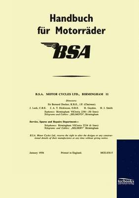Handbuch fur BSA-Motorrader (1956) 1