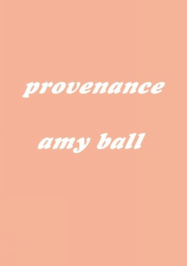 Amy Ball - Provenance, Häftad