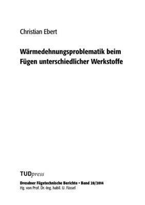 bokomslag Wrmedehnungsproblematik beim Fgen unterschiedlicher Werkstoffe