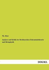 bokomslag Analyse Und Kritik Der Berkleyschen Erkenntnistheorie Und Metaphysik