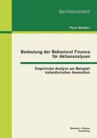 bokomslag Bedeutung der Behavioral Finance fr Aktienanalysen