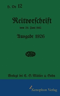 bokomslag H. Dv. 12 Reitvorschrift 1926