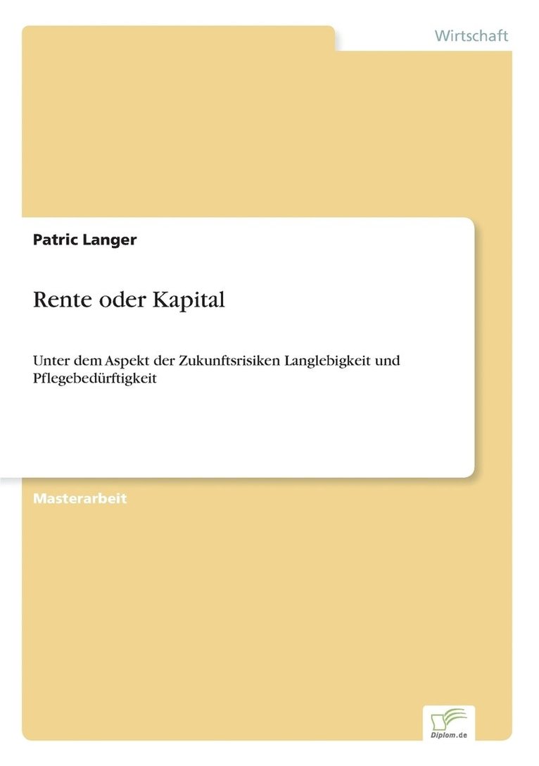 Rente oder Kapital 1